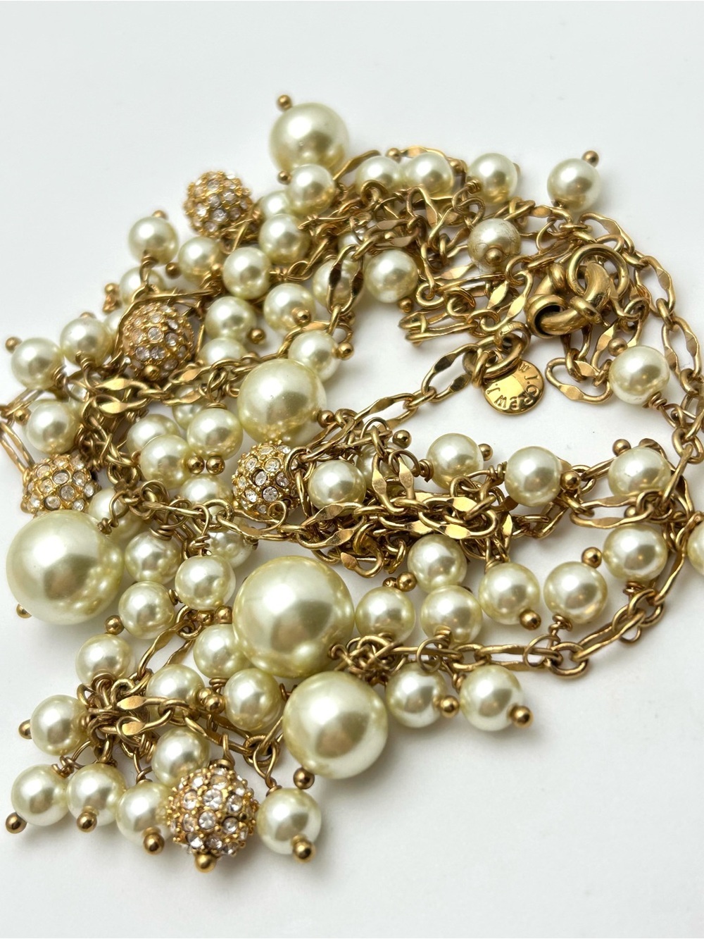 J. Crew Pearl and Pave Dangles Necklace